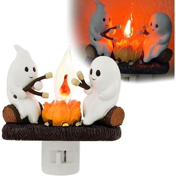 Spøgelsesbål Flimrende Væglampe, Spøgelser Bål Flimmer Flamme Halloween Væglampe, LED Kunstig Bål Væglampe, Halloween Væglampe Indendørs