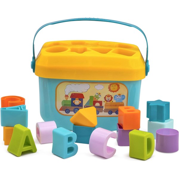 Form Sorter Baby og Toddler Legetøj, ABC og Form Stykker, Sorteringsform Spil, Udviklingslegetøj til Børn 18 måneder+