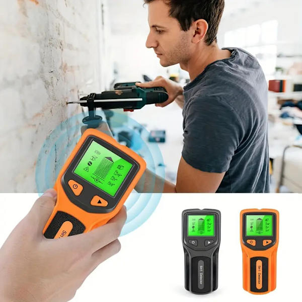 Regelfinnare Väggskanner, 5 i 1 Regelfinnare, Väggmetalldetektor (Kräver 1*9V batteri, batteri ingår ej)