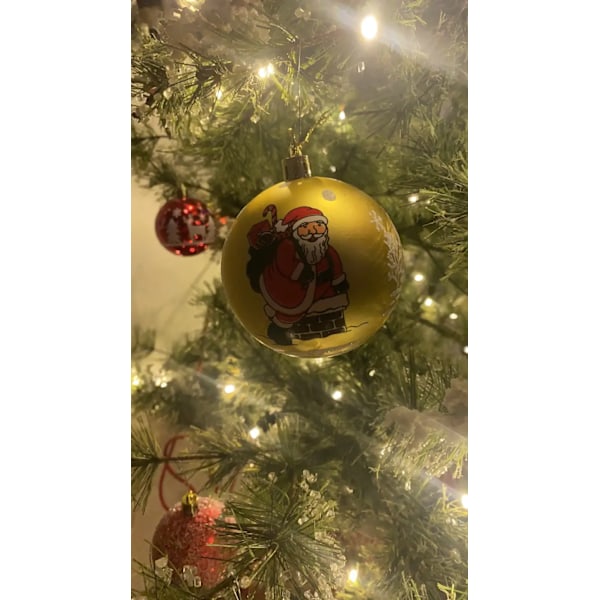 9-delt julepyntsett, fargerike julekuler, anheng, pynt, juledekorasjon, julekuler