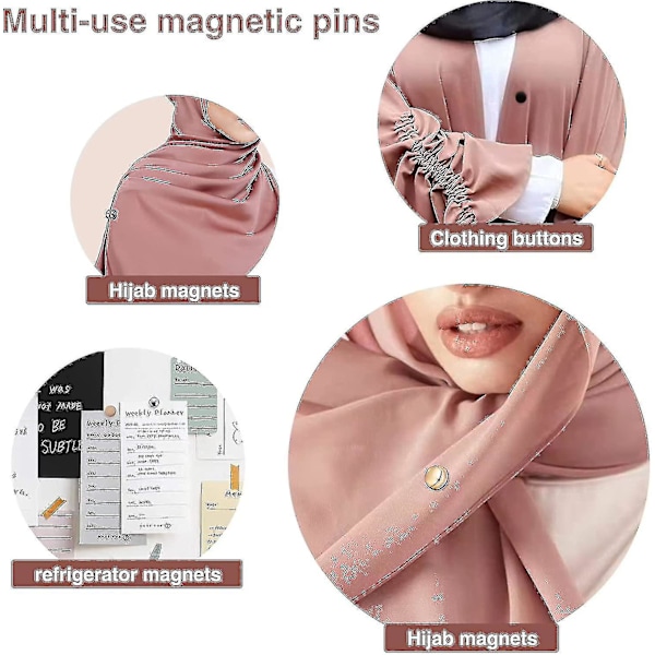 8 stk Hijab Magnet Pins, Multi-use Hijab Magneter uten hekter, Multi-use Sjal Hijab Magneter for Kvinner Muslimsk Fiis Beste Gave
