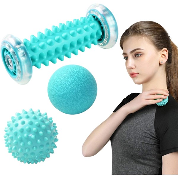 Fodmassagerullesæt, fodmassagerulle til fodsåler [sæt med 3] - muskelsæt og kuglesæt, innovativ fodmassagerulle