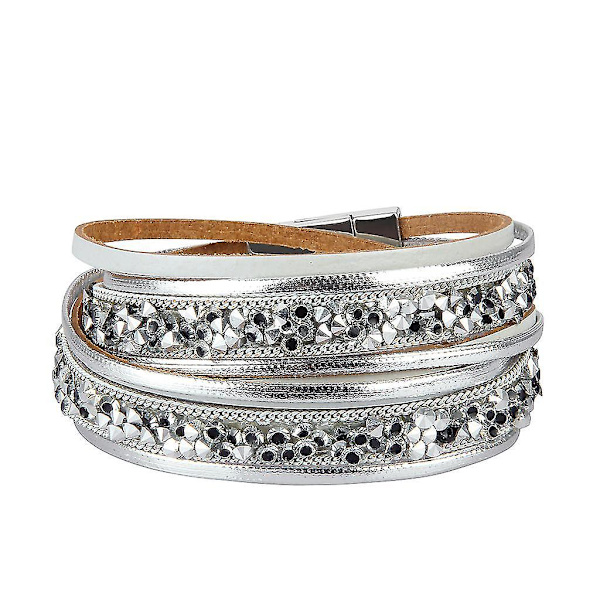 Sølv armbånd dame armbånd lær armbånd dame armbånd personlig flerlags lær armbånd dt8890