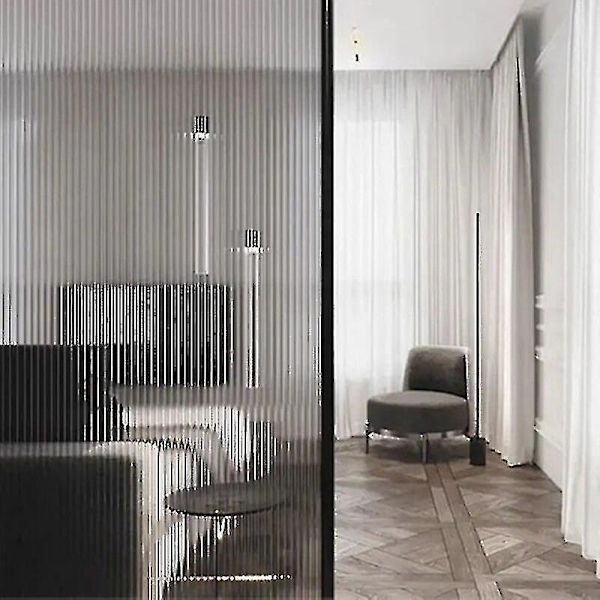 3D Sähköstaattinen Changhong lasikalvo Kylpyhuoneen ikkunatarra Läpinäkyvä läpinäkymätön piikitystä estävä lasihimmeä kalvo Modern Art Deco (60x200cm)