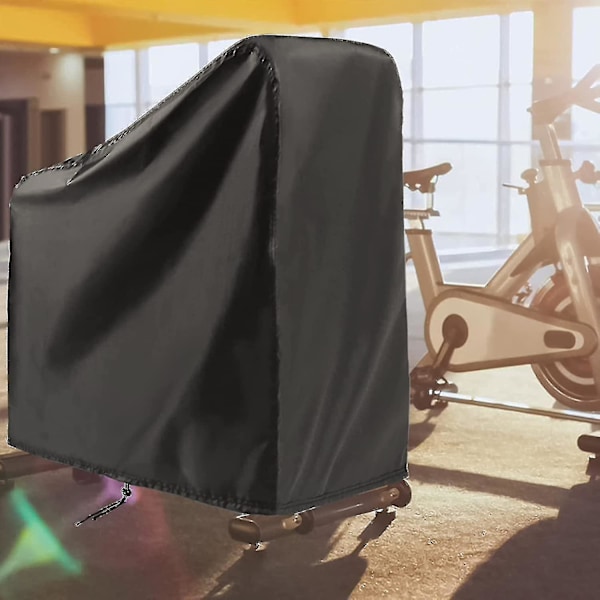 Vattentätt cover, skyddande cover för inomhuscykling, Dammtät cover för motionscyklar eller spinningcyklar för inomhusbruk (svart)
