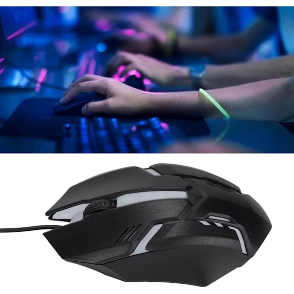 RGB Gaming Mus, 1600 DPI Computer Kablet Mus, Ergonomisk Gaming Mus, Farverige Lys, 3D Rullehjul, til Win10 8 7 til Win til Win XP