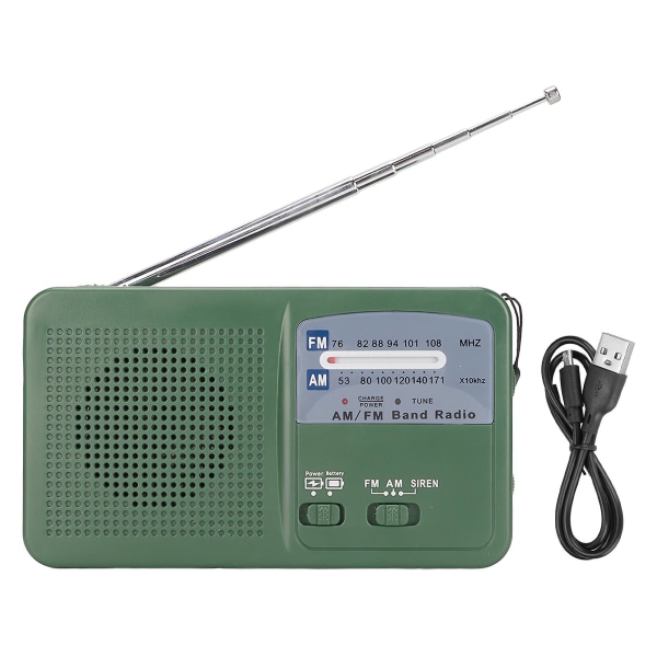 Solardriven vevradio med handvev och ficklampa 1LED Multifunktionell bärbar nödradio ficklampa