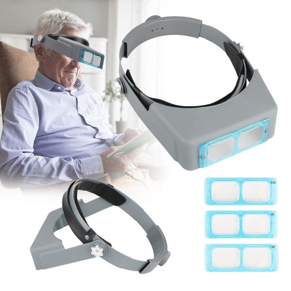 Optivisor Lens Head Magnifier Glasögon Förstoringsglas Visir Glas Pannband 4 linser