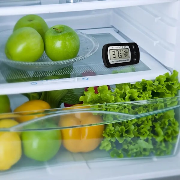 Kyl- och frys termometer, digital termometer för frysrum, vattentät max/min-registreringsfunktion med stor LCD-skärm