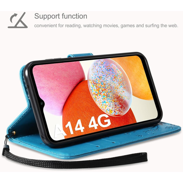 1 PC Phone case Kompatibel med Samsung Galaxy A14 5G / A14 4G Case och skärmskydd, Flip Wallet Phone case Cover - Ljusrosa