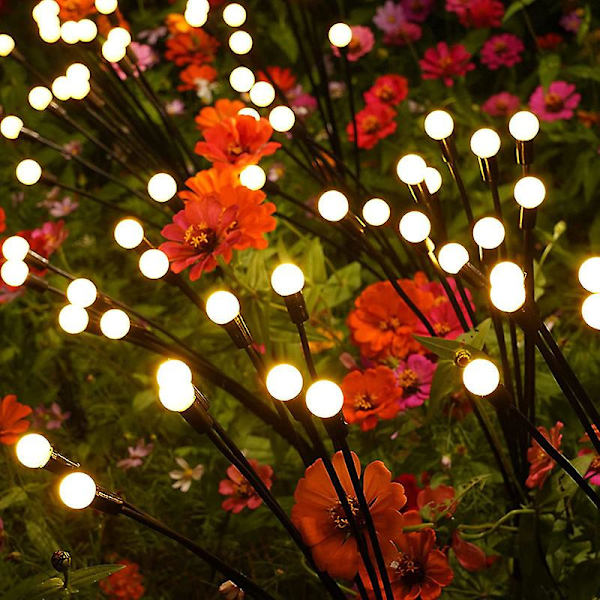 Den röda rosen Set med 2 artificiella ros LED-solljus för utomhusdekor Trädgårdsgård Uteplats Gravkyrkogård Balkong Juldekoration