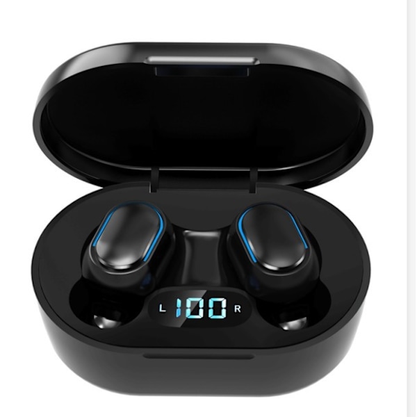 Trådløse ørepropper, Bluetooth 5.3 Hodetelefoner HiFi Deep Bass med mikrofon, 120H spilletid LED-skjerm, IPX7 Vanntett knappkontroll True Wireless Earphones