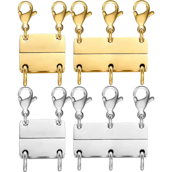 Kvindernes Multilayer Halskæde Lås og Spænder 18K Guld og Sølv Flere Spænder til Multilayer Separator Perler