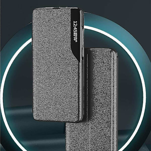 Til Samsung Galaxy S24 Magnetic Flip Case, Ultra Slim Pu Læder Taske med Clear View Sidevindue Ki（orange，S24）