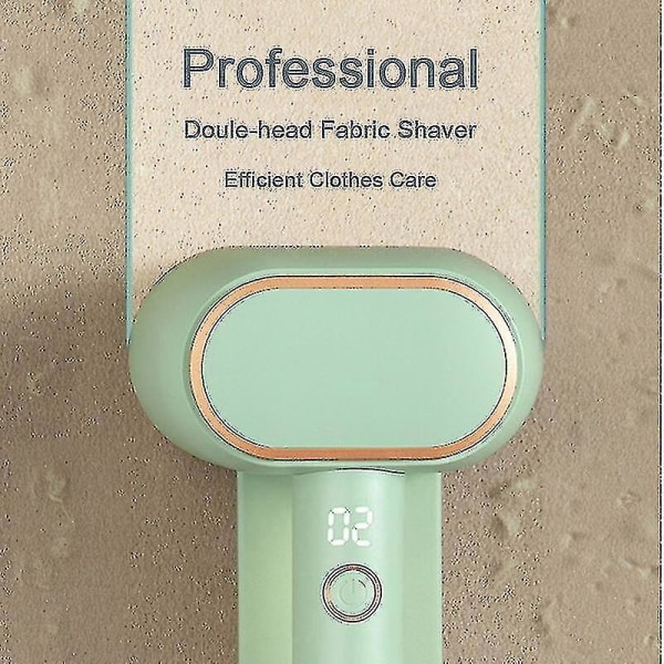Professionel elektrisk fnugfjerner Dual-head stofbarbermaskine 3 hastigheder Genopladelig sweater fnugbarbermaskine til tøj møbler（Grøn）