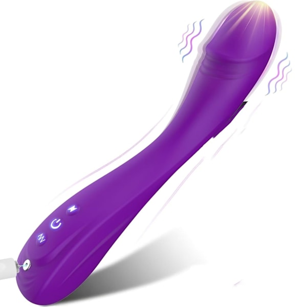 Dildo G-Punkt Vibrator Sexlegetøj til Klitorisstimulering med Kraftfuld Vibration, Anal Dildo Sexlegetøj med 7 Vibrationstilstande (Lilla)