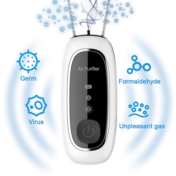 IlmanpuhdistinRiikkuva kaula IlmanpuhdistinMatkailukoko Poista savuhaju / lemmikin haju / ulkona kannettava - valkoinen