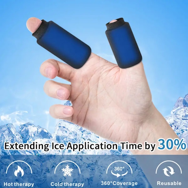 Finger Ice Sleeves, 4 Ice Packs för fingrar, tummar och tår, varm och kall terapi för artrit, tendinit, trigger finger och svullna fingrar