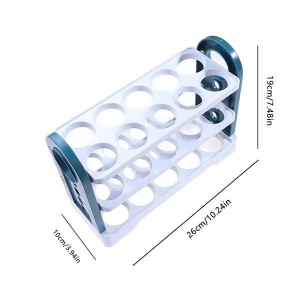 Kreativ flip egg oppbevaringsstativ, kjøleskap egg holder for fryser, egg oppbevaringsbeholder arrangør, gjennomsiktig plast oppbevaringsbeholder