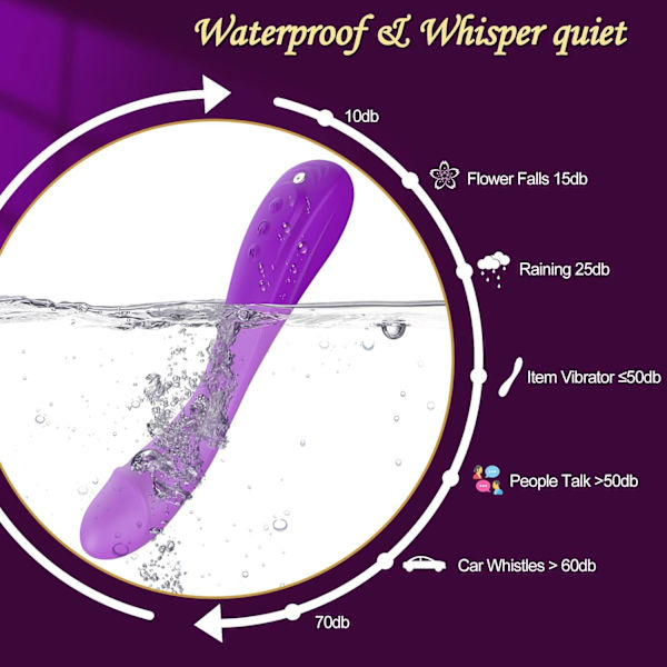 Dildo G-punkt Vibrator Sexleksaker för Klitorisstimulering med Kraftfull Vibration, Anal Dildo Sexleksak med 7 Vibrationslägen (Lila)