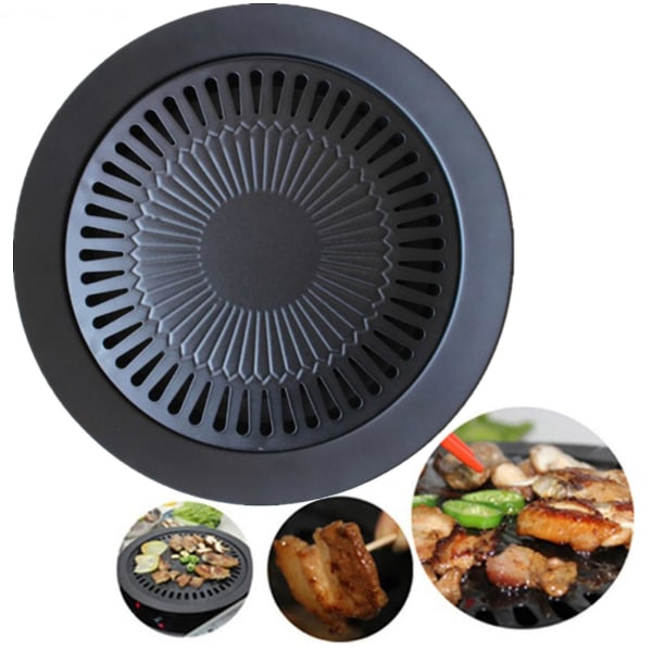 Rundjern koreansk BBQ Grill tallerken Grillsett Non-stick pannesett med holder