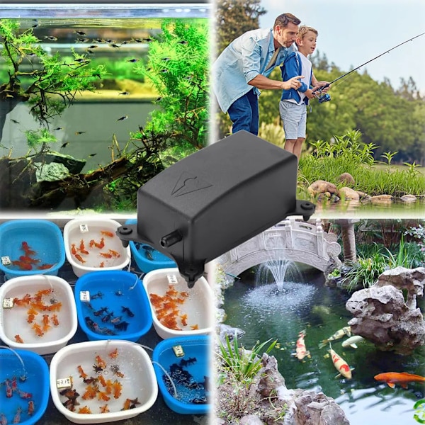 Akvarie Luftpumpe Kits Oxygen Luftpumpe med Slange Check Valve Luftsten til Akvarium