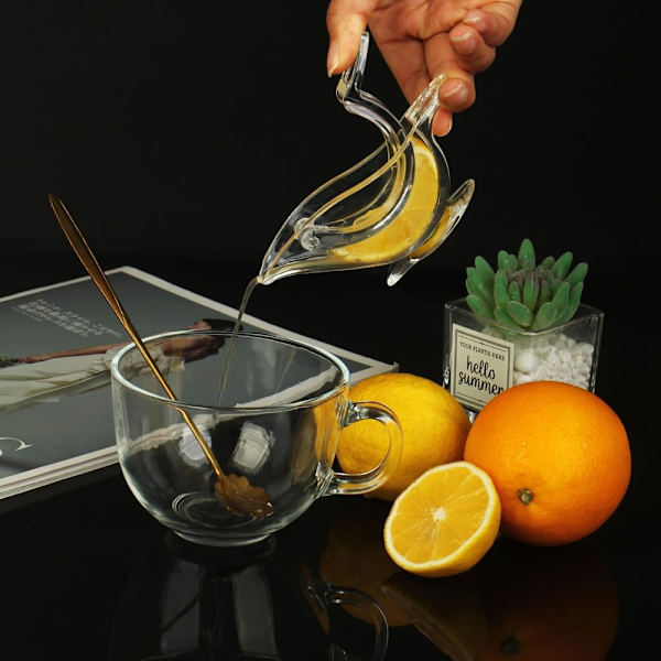 Manuel citronpresser, 4-pakke akryl manuel citron skivepresse fugl bærbar transparent frugtpresser