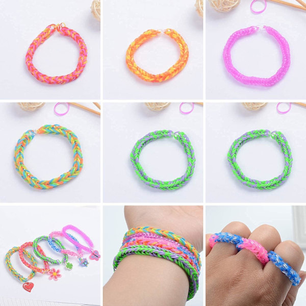 Rainbow Loom Kit DIY Craft Material Set DIY Färgglada Gummiband Pedagogisk Barnleksak Armband