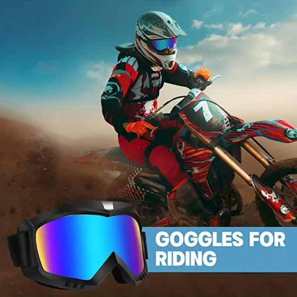 Högkvalitativa motorcykel-, ATV-, skid- och racingglasögon – vindtäta glasögon för män, kvinnor och barn!