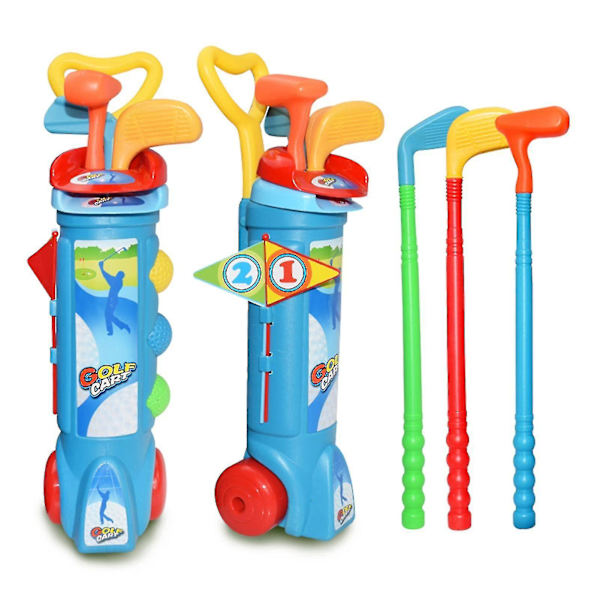 Golfklubbset för barn Set minigolfleksak utomhus inomhus Liten golfträningsleksak utomhus och inomhus Spela sportspel Tw（Blå）