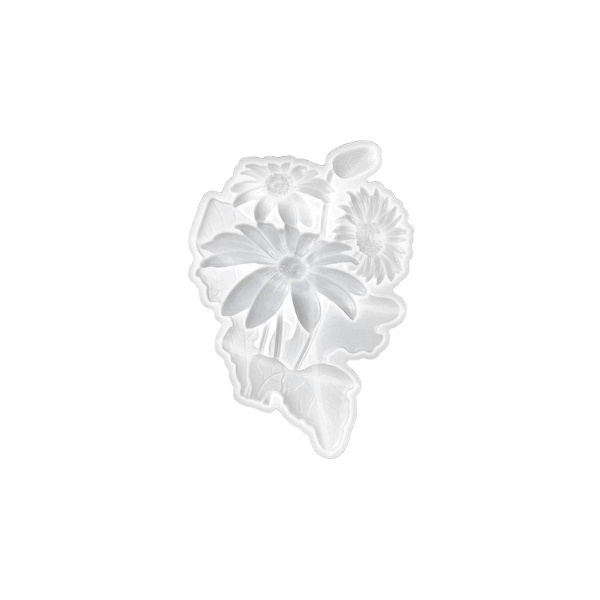 Gør det selv Solsikke Ornament Silikone Form Krystal Harpiks Epoxy Craft Støbeform Håndlavet Hjem Væg Dec（hvid）