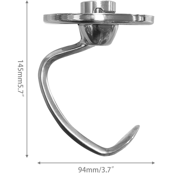 Rustfrit dejkrog 4.5/5QT til køkkenhjælpemaskine, spiral K45DH dejkrog tilbehør vippehoved, dejkrog reservedele