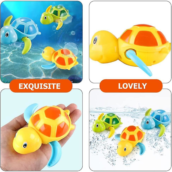 Babybadelegetøj, Badekar Wind Up Turtle Legetøj, Svømmeskildpadde Legetøj Baby Badekar Skildpadde Legetøj Svømning Urværk Vand Legetøj 2 stk.