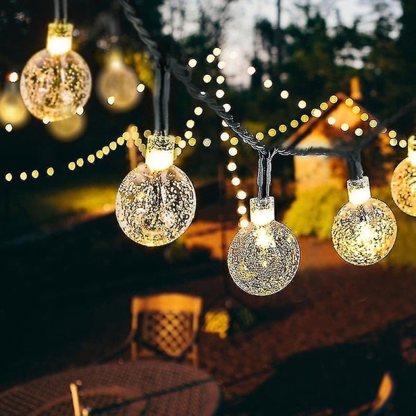 Leds Crystal Ball Solar Lamp Power Led String Fairy Lights Solar Girls Trädgård Juldekor för utomhusbruk (9,5 M 50 LEDS)