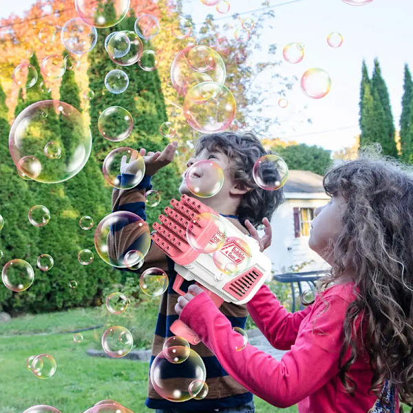 Elektrisk bubbelpistol, 32-håls bubbelmaskin, barnkalaspresenter, utomhusleksaker!