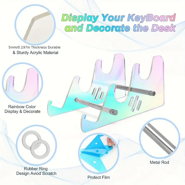 Lag Acrylic Tastatur Display Stativ Klar Mekanisk Tastatur Holder Opbevaringsbeslag Til Tablet
