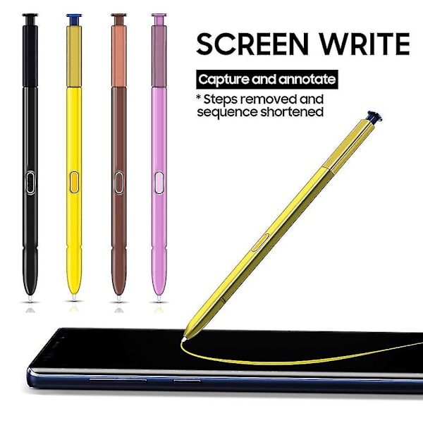 Hiborth erstatningsknap Skriver Touch Screen Stylus S Pen til Samsun-g Galaxy Note 9（Gul）