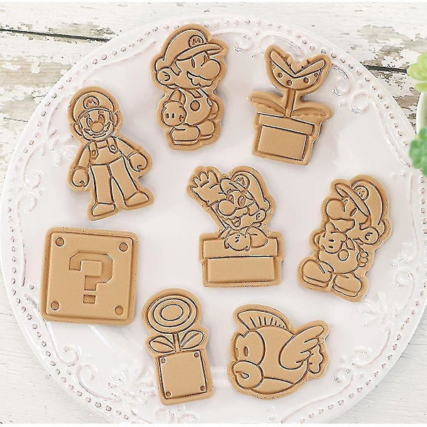 16 pakke Super Mario Bro Cookie Cutters Cool Game Kjeksform Kake Fondant Baking Gjør-det-selv Dessertformverktøy