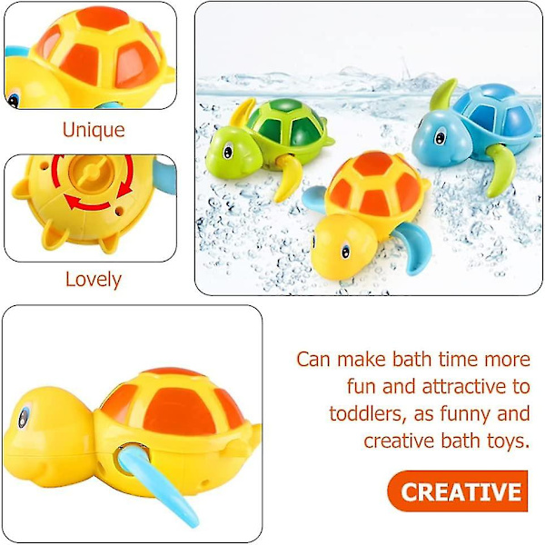 Babybadelegetøj, Badekar Wind Up Turtle Legetøj, Svømmeskildpadde Legetøj Baby Badekar Skildpadde Legetøj Svømning Urværk Vand Legetøj 2 stk.
