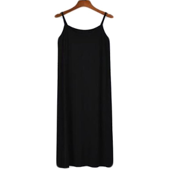Lång slip, underklänning massiv underkjol Bodycon, Camisole Intimates Spaghetti X（XL，Svart Lång）