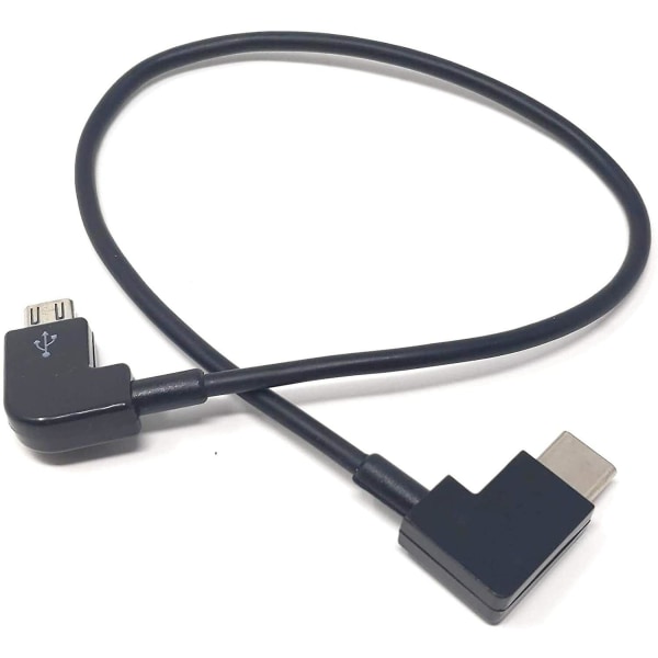 Micro USB til Type-C vinklet kabel 30cm ladekabel for Bosch Intuvia eBike