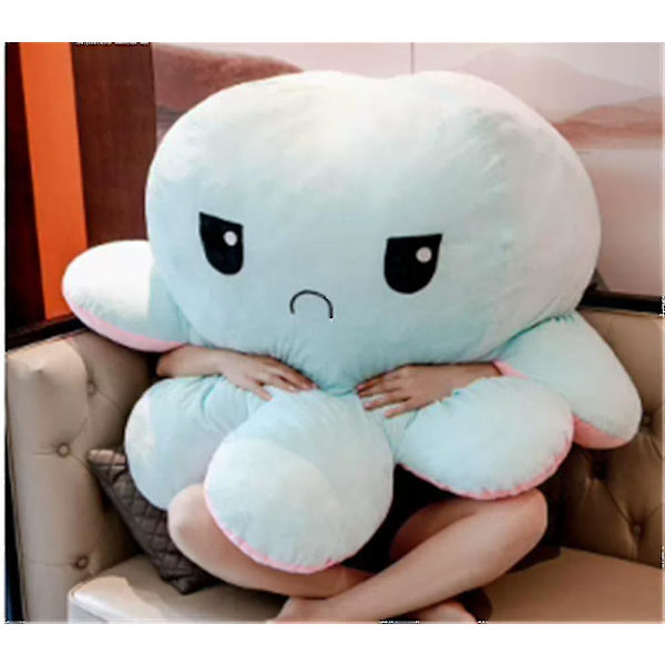 Flip Octopus Doll Large Dobbeltsidet Flip Stemningsskiftende Dukke Vred Dekompression Plys Legetøj Fødselsdagsgave Pink Til Lyseblå! Diameter 90 cm (indv