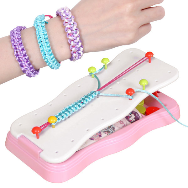 Hand String Weaving Kit: Färgglada snörarmband gör-det-själv-leksak vävmaterial