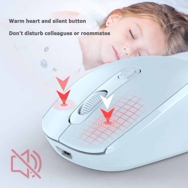 Trådløs, oppladbar Bluetooth-mus med to moduser og stille drift for kontorbruk