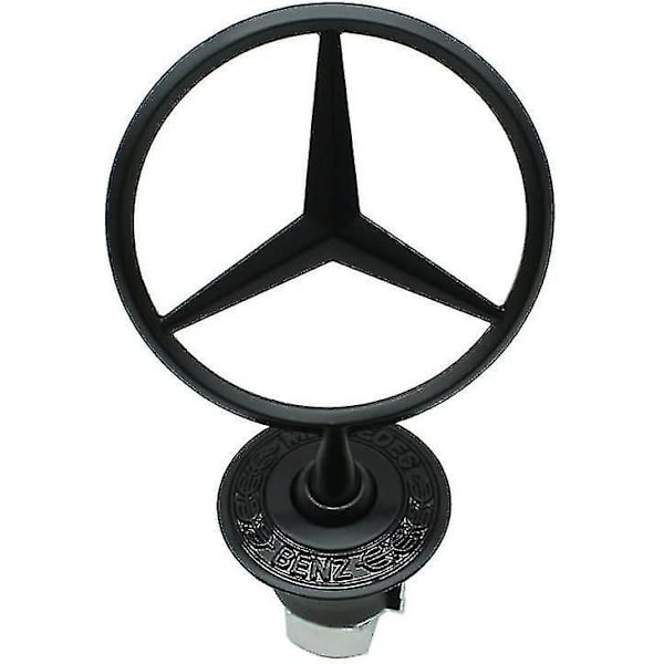 Hette Stjerne-emblem-emblem Legeringsbelagt hettetilbehør Passer for W124 W210 E-klasse W202 W203 C-klasse W204 W220 1994-2007 (svart)