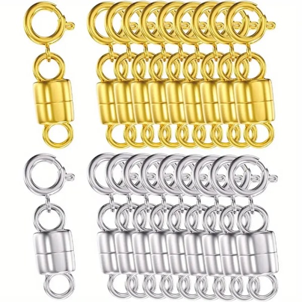 Magnetic Necklace Clasps and Fasteners, Gold and Silver Plated Jewelry Clasps, Converters for Bracelets, Necklaces, Chains