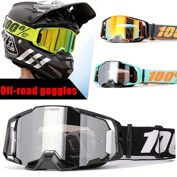 Premium Motocross Briller - HD Linse, Anti-Fog, Perfekt til Motorcykel, Ski, MTB og Cykling!