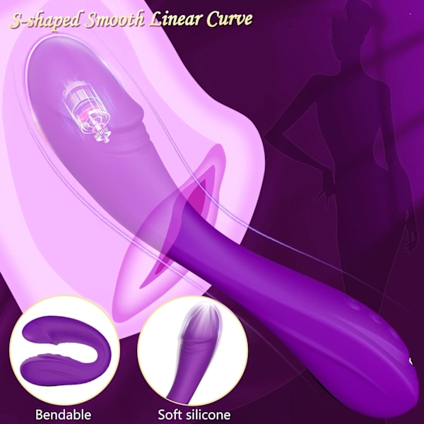 Dildo G-punkt Vibrator Sexleksaker för Klitorisstimulering med Kraftfull Vibration, Anal Dildo Sexleksak med 7 Vibrationslägen (Lila)