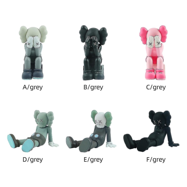 Venalisa 20 cm figurer Toy Kawed Dolls Model Collection Black Sit Bearbrick Kaws Dekoration（2）