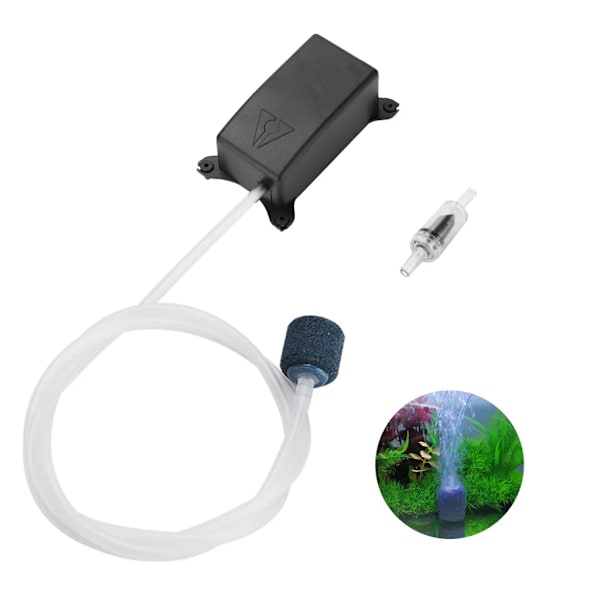 Akvarie Luftpumpe Kits Oxygen Luftpumpe med Slange Check Valve Luftsten til Akvarium